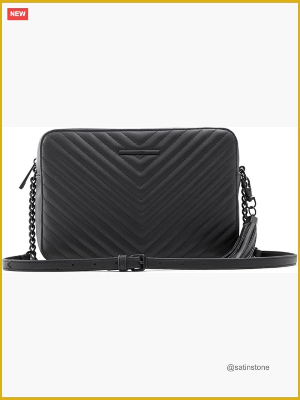 Faux Leather Crossbody Bag with Adjustable Strap, 1 Compartment